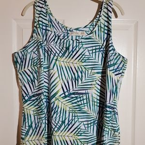 Faded Glory palm leave tank top